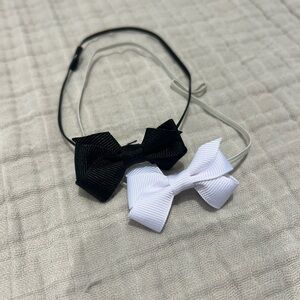 Black and White Bow Headband Set